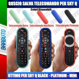 GUSCIO SALVA TELECOMANDO IN SILICONE ATOSSICO PER SKY Q BLACK - PLATINUM - MINI