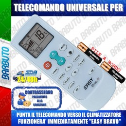 TELECOMANDO UNIVERSALE PER CLIMATIZZATORI DI TUTTE LE MARCHE, PILE INCLUSE