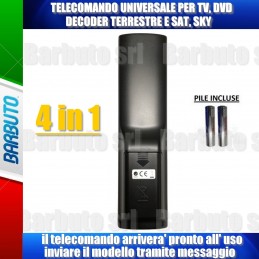 Telecomando Universale Compatibile Tv Lcd Led Televisore Decoder Ricevitori  Dvd
