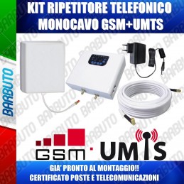 KIT RIPETITORE CELLULARE DUAL BAND GSM-UMTS 17 DBM CERTIFICATO 2014/53/UE/RED