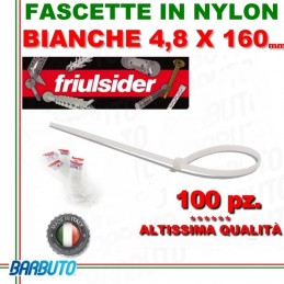 FASCETTE BIANCHE IN NYLON 4,8X160mm (ALTISSIMA QUALITÀ) FRIULSIDER PER CABLAGGIO