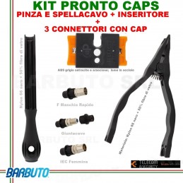 CAP SYSTEM COMPOSTO DA PINZA+SPALLACAVO+INSERITORE + 3 CONNETTORI+ 3 CAP