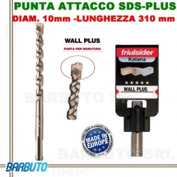 PUNTA DA 10mm - LUNG.310mm, PER MURATURA ATTACCO SDS-PLUS friulsider WALL PLUS