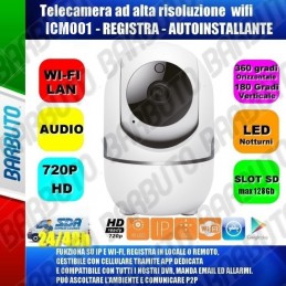 TELECAMERA SMARY IP WIFI HD VISUALIZZABILE E MUOVIBILE DA SMARTPHONE