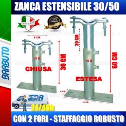 ZANCA TIPO EMILIA 30/50 CM TELESCOPICA REGOLABILE,STAFFA X ANTENNA-MADE IN ITALY