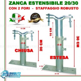 ZANCA TIPO EMILIA 20/30 CM TELESCOPICA REGOLABILE,STAFFA X ANTENNA-MADE IN ITALY