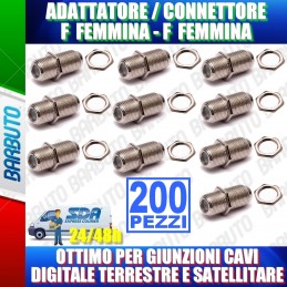 ADATTATORE F - F FEMMINA TERRESTRE E SATELLITE UTILE PER GIUNZIONI 200PZ