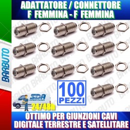 ADATTATORE F - F FEMMINA TERRESTRE E SATELLITE UTILE PER GIUNZIONI 100PZ