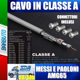 100 METRI DI CAVO TV E SAT AMG65 Messi E Paoloni Diametro 6,5mm + 50 CONNETTORI