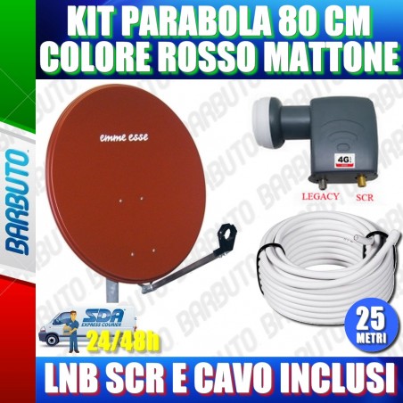 Kit Satellite HD 60 Cm Con LNB Twin - Per Ricezione DVB-S/S2, Full HD, 4K UHD, Per 2 Utenti, Con Connettori Oro - Foto 8