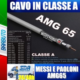 5 METRI DI CAVO TV E SAT AMG65 Messi E Paoloni Diametro 6,5mm RG6, CLASSE A