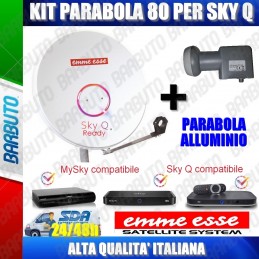 KIT PARABOLA DA 80 CM IN ALLUMINIO PRONTA PER SKY Q! BY EMMEESSE