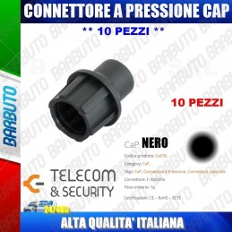 10 PEZZI CONNETTORE A PRESSIONE CAP NERO, ALTA QUALITA' TELECOM E SECURITY