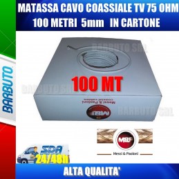 CAVO TV COASSIALE MATASSA DA 100 METRI 5mm IN SCATOLA, ALTA QUALITA', ST53