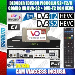 DECODER SAT HD EDISION PICCOLLO + CAM VIACCESS OTTIMO PER TIVUSAT E TV SVIZZERA