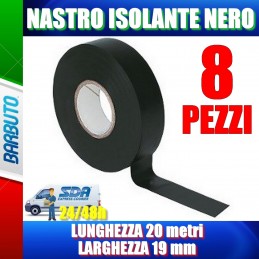 8 ROTOLI DI NASTRO ISOLANTE - LUNGHEZZA 20 metri - LARGHEZZA 19 mm