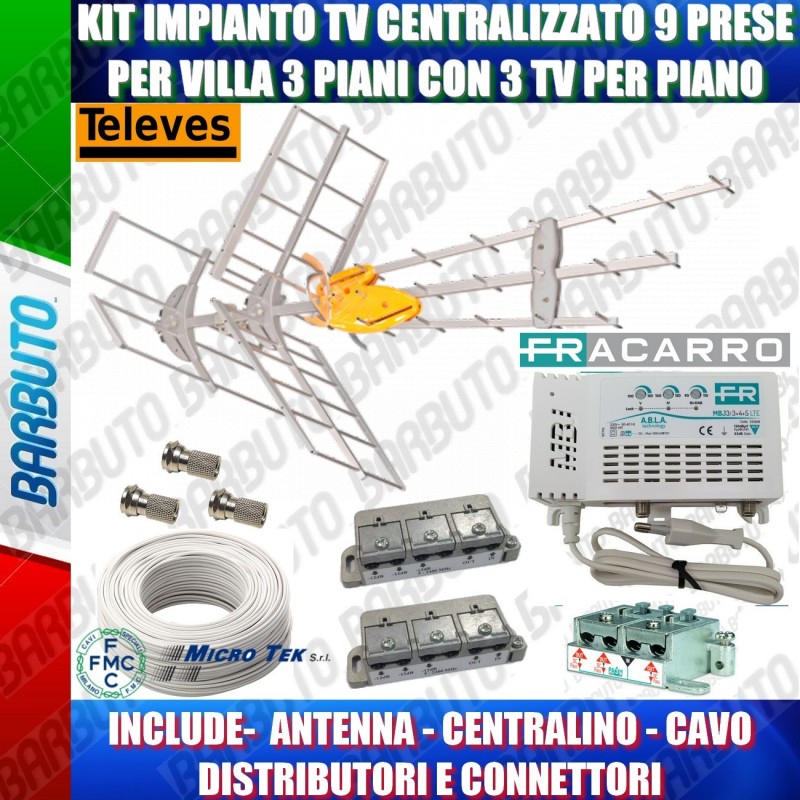 Antenna TV Terrestre DVB-T Interno ESTERNO Amplificata 36 dBi PER AUTO  CAMPER