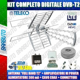 KIT COMPLETO ANTENNA COMBO TV DIGITALE TERRESTRE SWING 45 ELEMENTI 35db