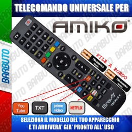 TELECOMANDO UNIVERSALE TECHNO PER AMIKO SCEGLI IL MODELLO DEL TUO APPARECCHIO DALL'ELENCO E LO RICEVERAI GIA PRONTO.