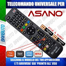 TELECOMANDO UNIVERSALE TECHNO PER ASANO SCEGLI IL MODELLO DEL TUO APPARECCHIO DALL'ELENCO E LO RICEVERAI GIA PRONTO.