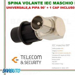 SPINA VOLANTE IEC MASCHIO 90° + CAP, ALTA QUALITA' TELECOM & SECURITY