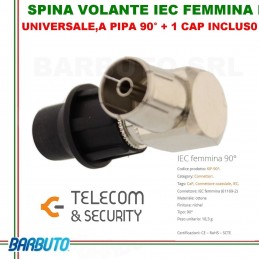 SPINA VOLANTE IEC FEMMINA 90ø + CAP, ALTA QUALITA' TELECOM & SECURITY