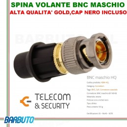 CAP SYSTEM SPINA BNC MASCHIO + CAP, HIGH QUALITY GOLD - TELECOM & SECURITY