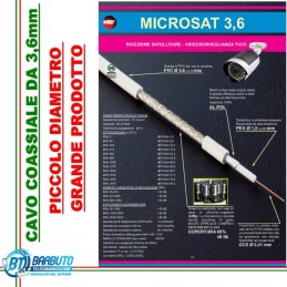 5 MT CAVO COASSIALE 3,6mm TV SAT VIDEOSORVEGLIANZA MESSI & PAOLONI MICROSAT 3,6