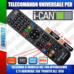 TELECOMANDO UNIVERSALE TECHNO PER ICAN SCEGLI IL MODELLO DEL TUO APPARECCHIO DALL'ELENCO E LO RICEVERAI GIA PRONTO.