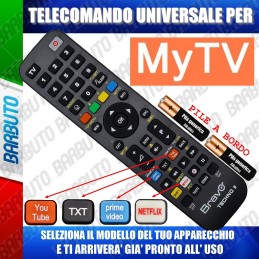 TELECOMANDO UNIVERSALE TECHNO PER MYTV SCEGLI IL MODELLO DEL TUO APPARECCHIO DALL'ELENCO E LO RICEVERAI GIA PRONTO.