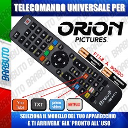 TELECOMANDO UNIVERSALE TECHNO PER ORION SCEGLI IL MODELLO DEL TUO APPARECCHIO DALL'ELENCO E LO RICEVERAI GIA PRONTO.