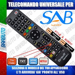 TELECOMANDO UNIVERSALE TECHNO PER SAB SCEGLI IL MODELLO DEL TUO APPARECCHIO DALL'ELENCO E LO RICEVERAI GIA PRONTO.