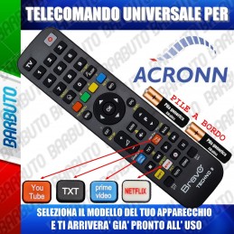 TELECOMANDO UNIVERSALE TECHNO PER ACRONN SCEGLI IL MODELLO DEL TUO APPARECCHIO DALL'ELENCO E LO RICEVERAI GIA PRONTO.